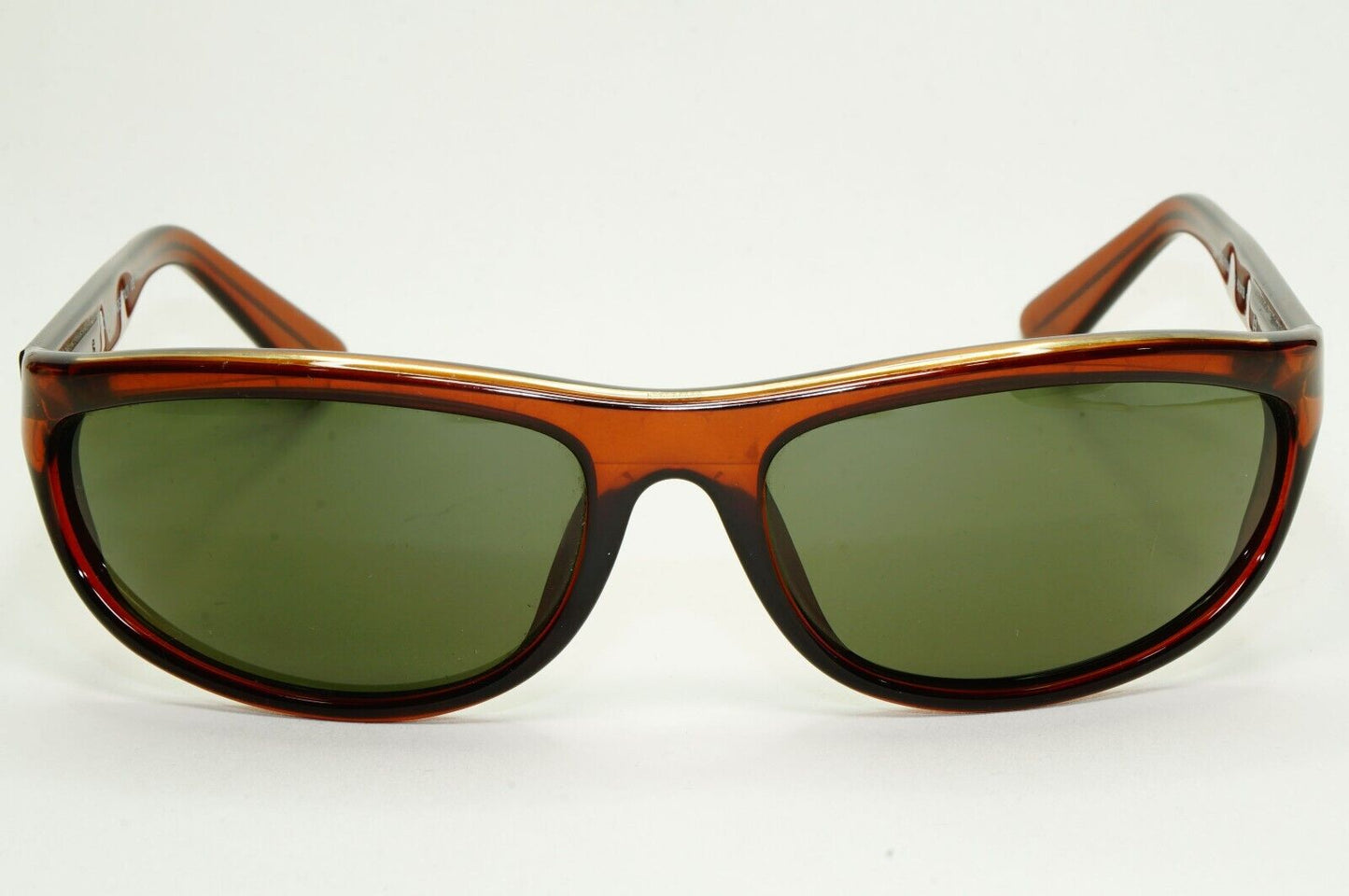 Gucci Sunglasses 1997 Vintage Glass Lens Brown Green Wrap GG 1164/S 5MB 050824