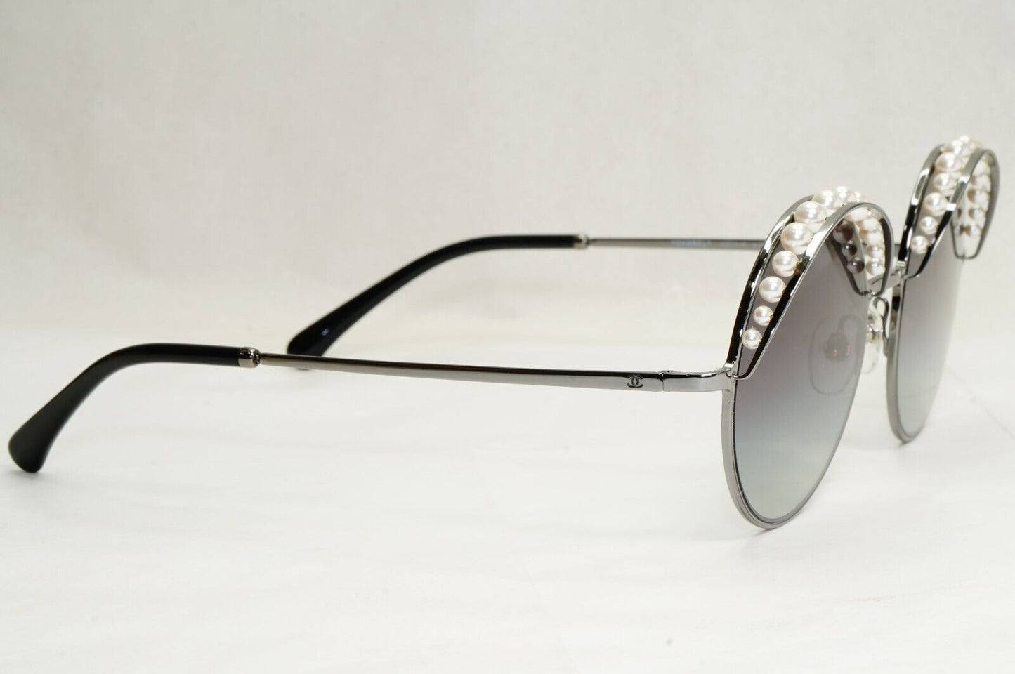 Chanel Sunglasses Pearl Silver Round Metal Grey Gradient 4234-H c.108/S6 53mm