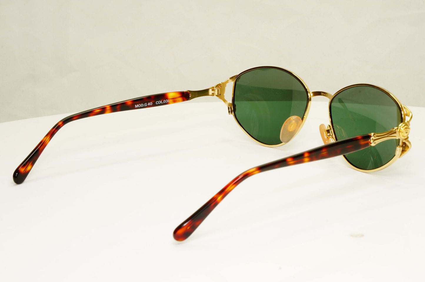 Gianni Versace 1995 Vintage Gold Medusa Green Brown Sunglasses MOD G40 COL 03L A