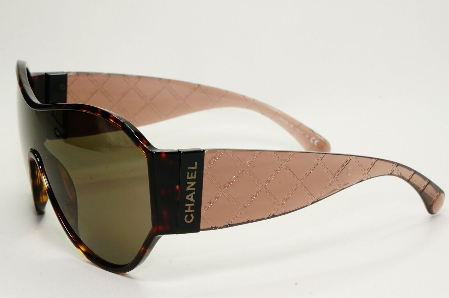 Chanel Sunglasses Oversized Brown Tortoise Shield Visor Large 5426 c.714/3