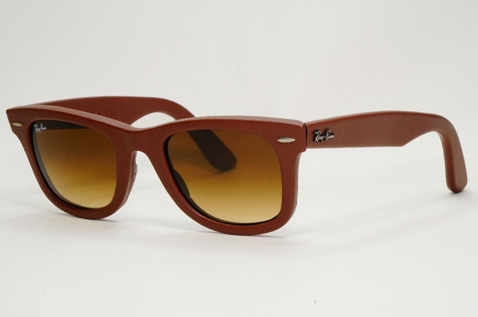 Ray-Ban Sunglasses Leather Wayfarer Year 2013 Rare Brown RB 2140-Q-M 1169/85