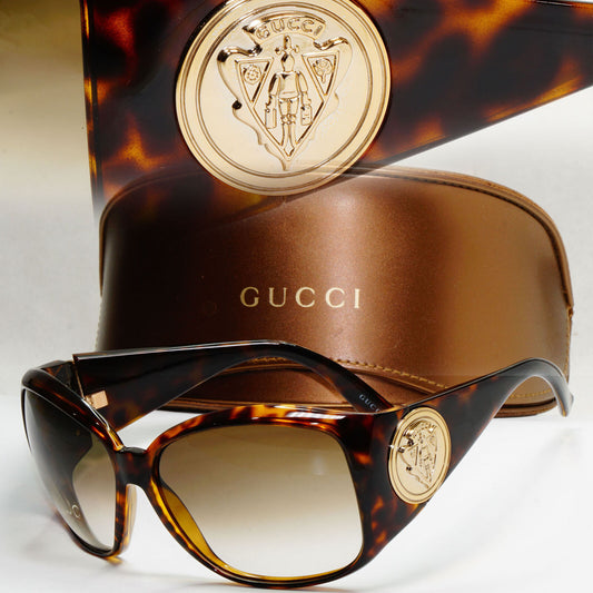 Gucci Sunglasses 2008 Vintage Brown Gold Oversized Large GG 3027/S V08DB 070224