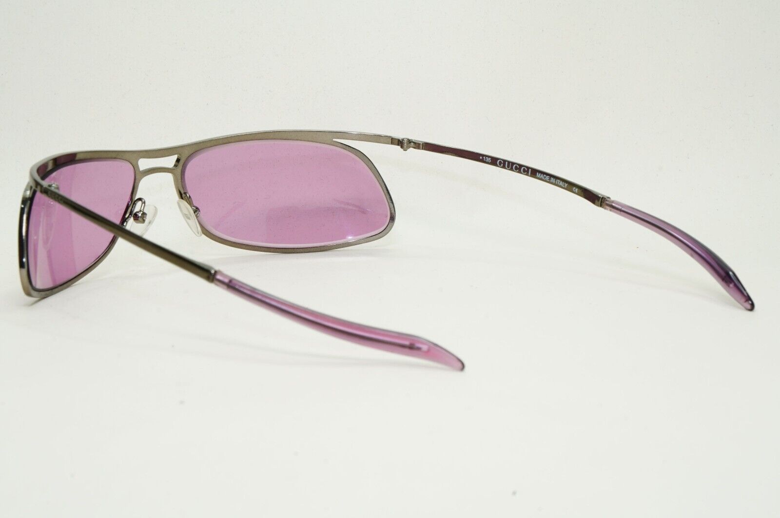 Gucci Sunglasses 2001 Vintage Wrap Gunmetal Pink Fuchsia GG 1672/S 831T9 291024