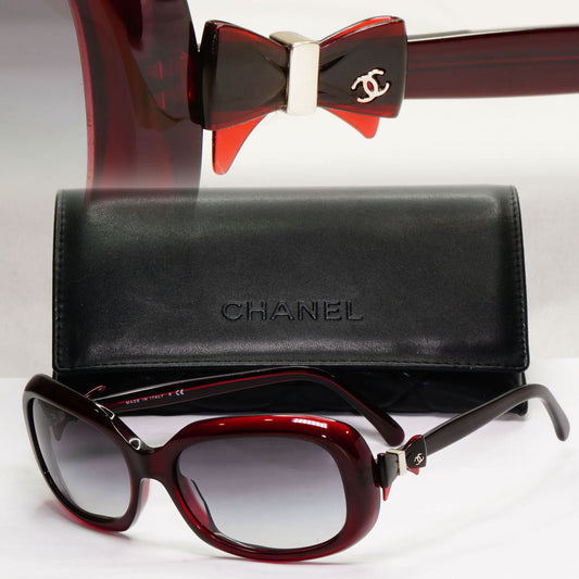 Chanel Sunglasses Bow Burgundy Dark Red Grey Gradient 5170 c.539/3C 050124