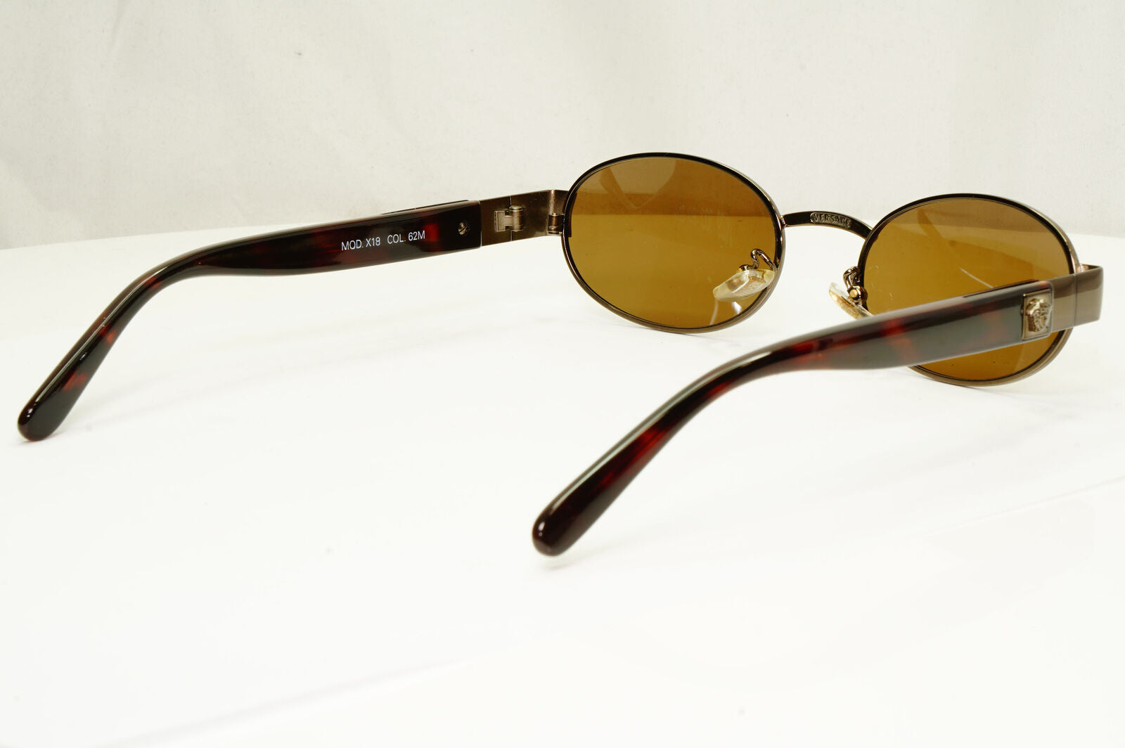 Gianni Versace 1996 Vintage Mens Metal Brown Medusa Sunglasses MOD X18 COL 62M