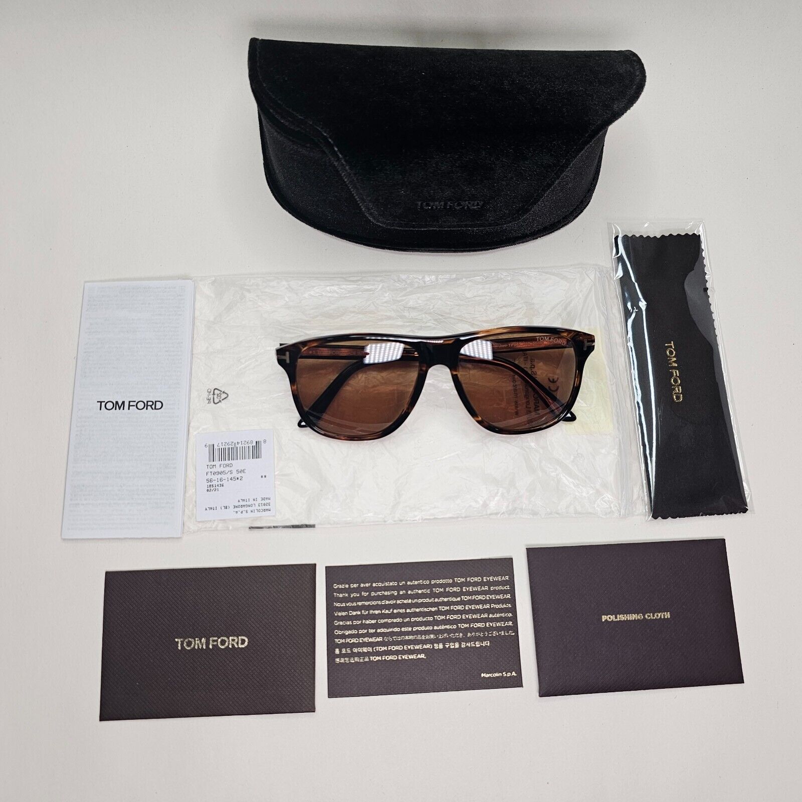 Tom Ford Sunglasses Joni Brown Havana Gold Square FT0905 TF 905 50E 56mm