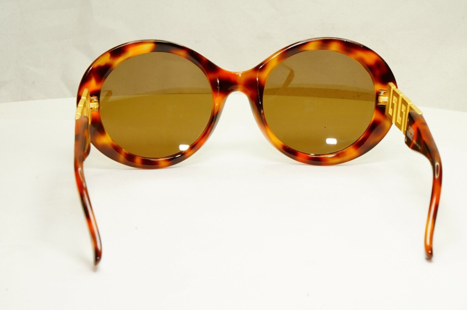 Gianni Versace 1995 Vintage Gold Meander Sunglasses Round MOD 526/T 280 25334