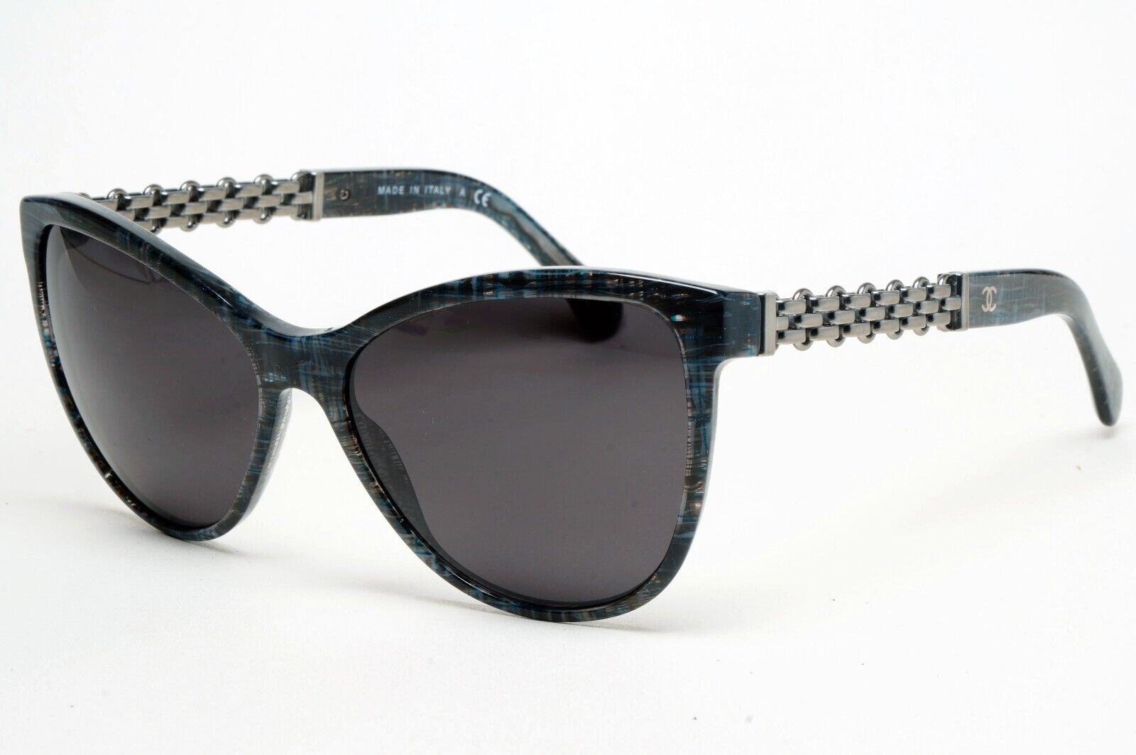 Chanel Sunglasses Chain Grey Black Square Tweed 5326 c.1527/S6 58mm 241124