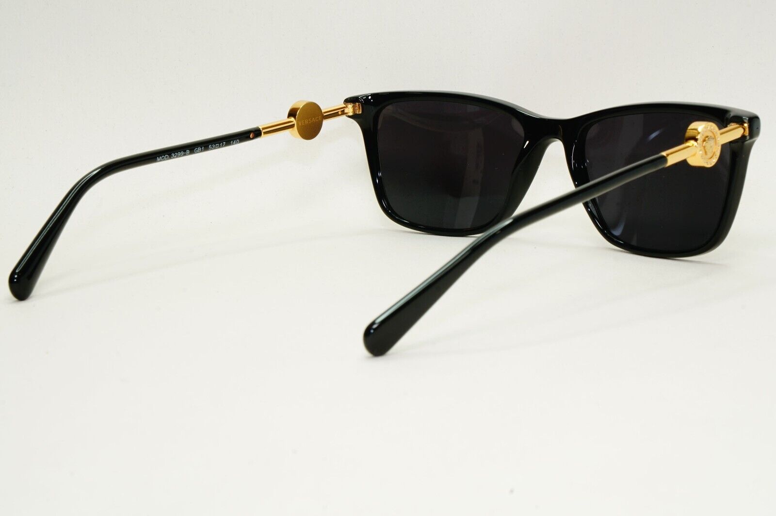 Versace Sunglasses Black Gold Medusa Square Glossy MOD VE 3299-B GB1 53mm