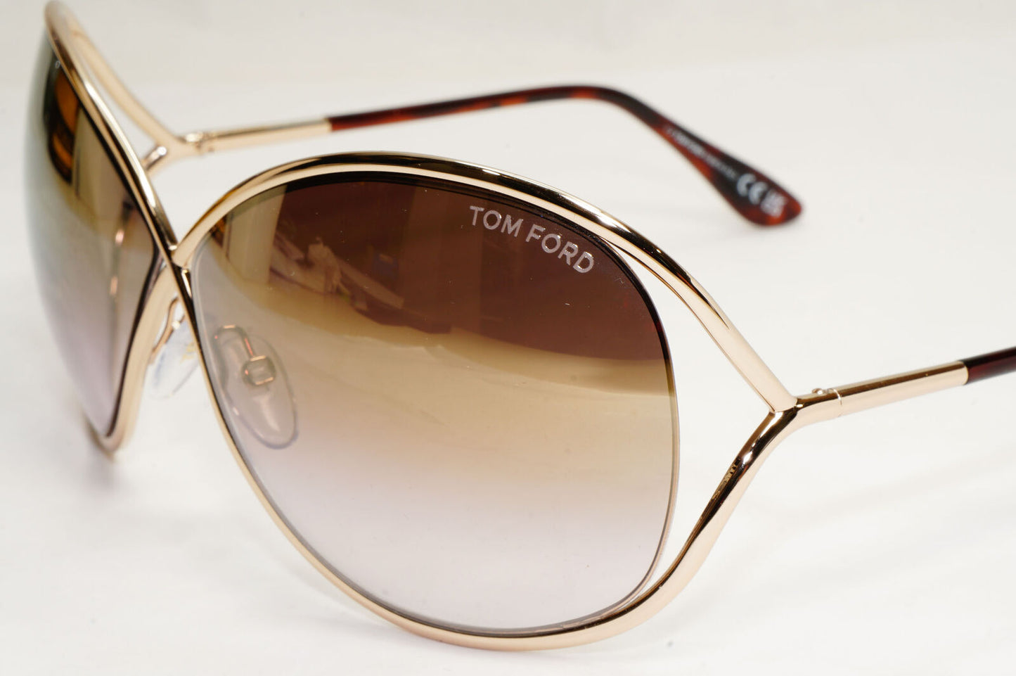 Tom Ford Sunglasses Miranda Gold Brown Mirrored Metal FT0130 TF 130 28G