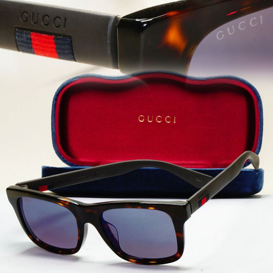 Gucci Sunglasses 2017 Brown Blue Grey Square GG 0008SA 003 54mm 120824