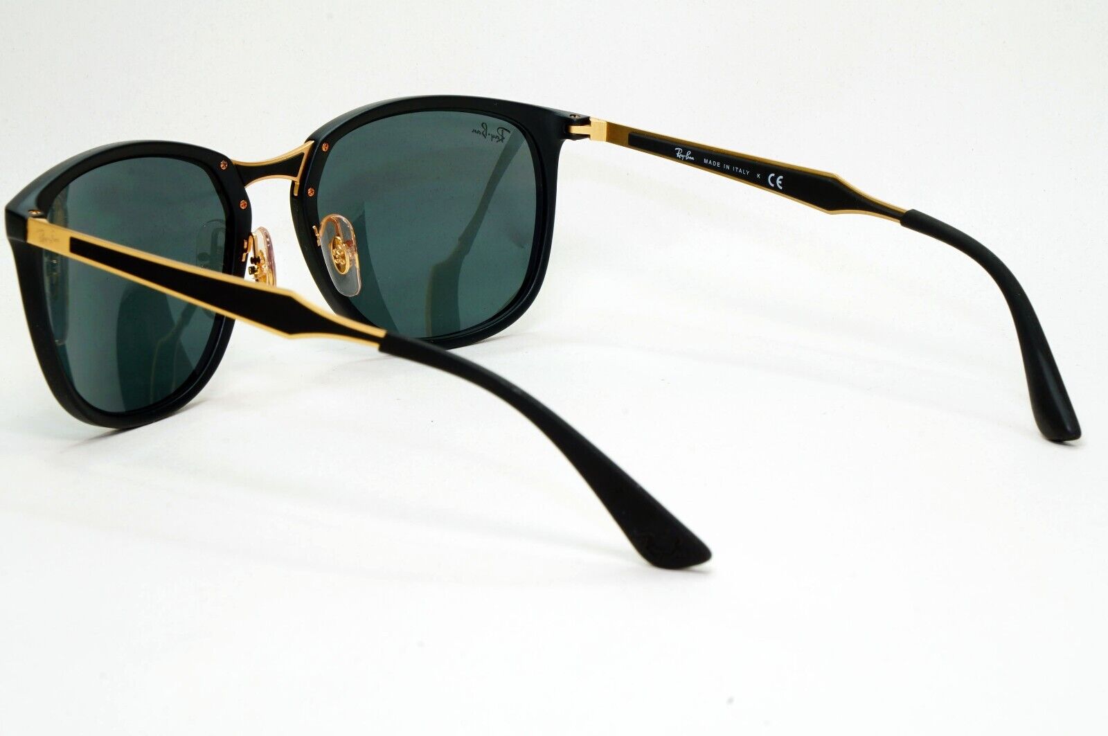 Ray-Ban Sunglasses Black Matte Gold Blue Mirror Square RB 4299 601-S/55