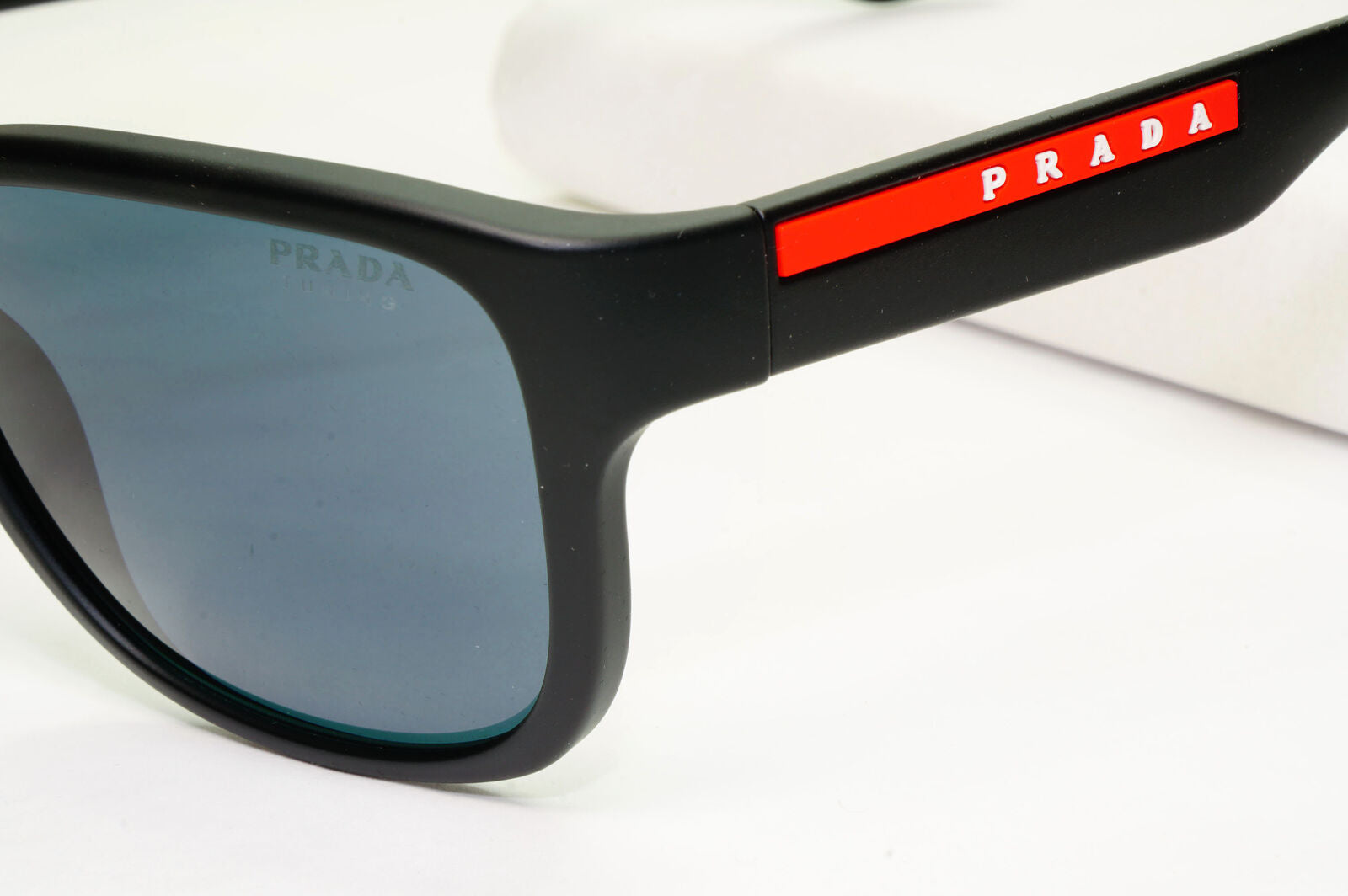 Prada Sunglasses Black Blue Tuning Rubber Square PS01US SPS 01U DG0-09R 59mm