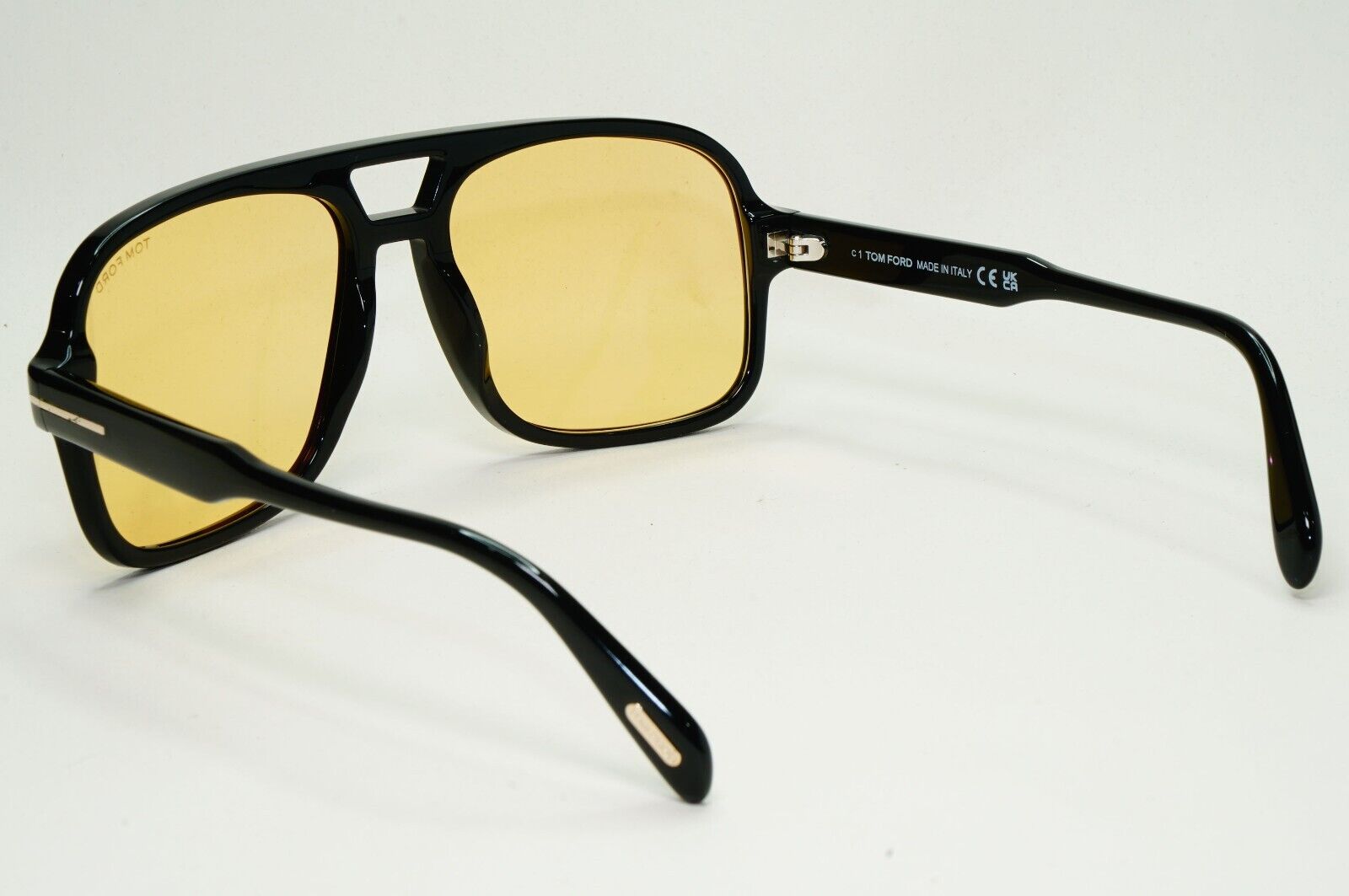 Tom Ford Sunglasses Falconer-02 Black Yellow Square Navigator TF 884 FT0884 01E