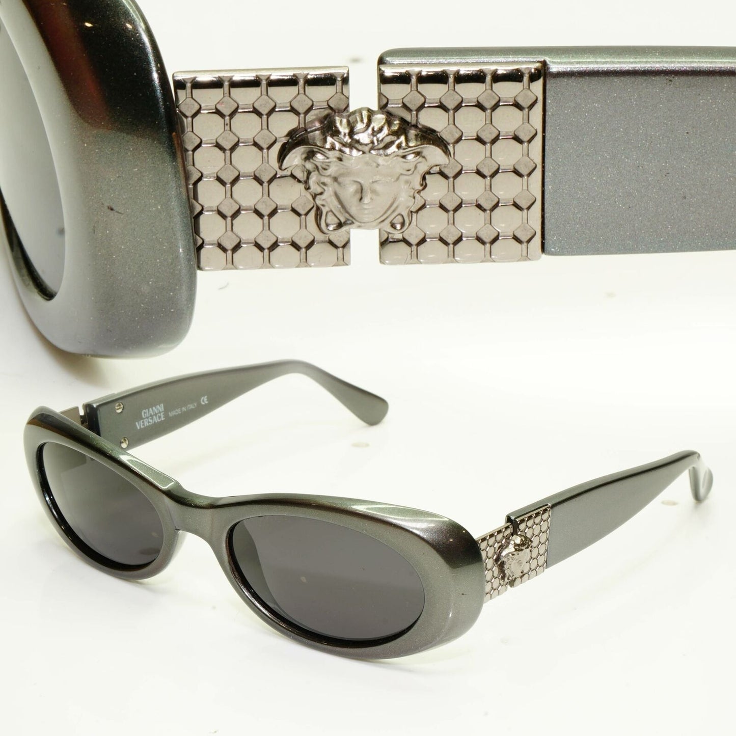 Gianni Versace 1996 Womens Vintage Medusa Sunglasses Grey MOD 248/M COL 340