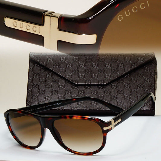 Gucci Sunglasses 2012 Vintage Brown Gold Pilot Unisex GG 1051/S WR9CC 171024