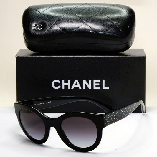 Chanel Sunglasses Black Diamante Rhinestone Square Large 5420-B c.501/S6 51mm