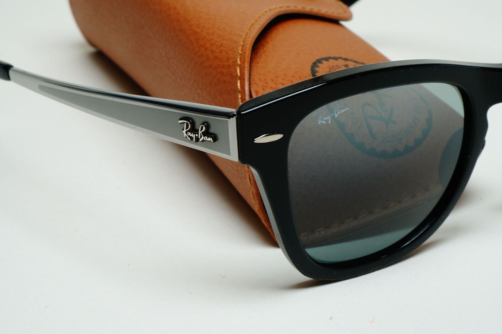 Ray-Ban Sunglasses Black Gunmetal Grey Mirrored RB 0707SM 901/G6 53mm