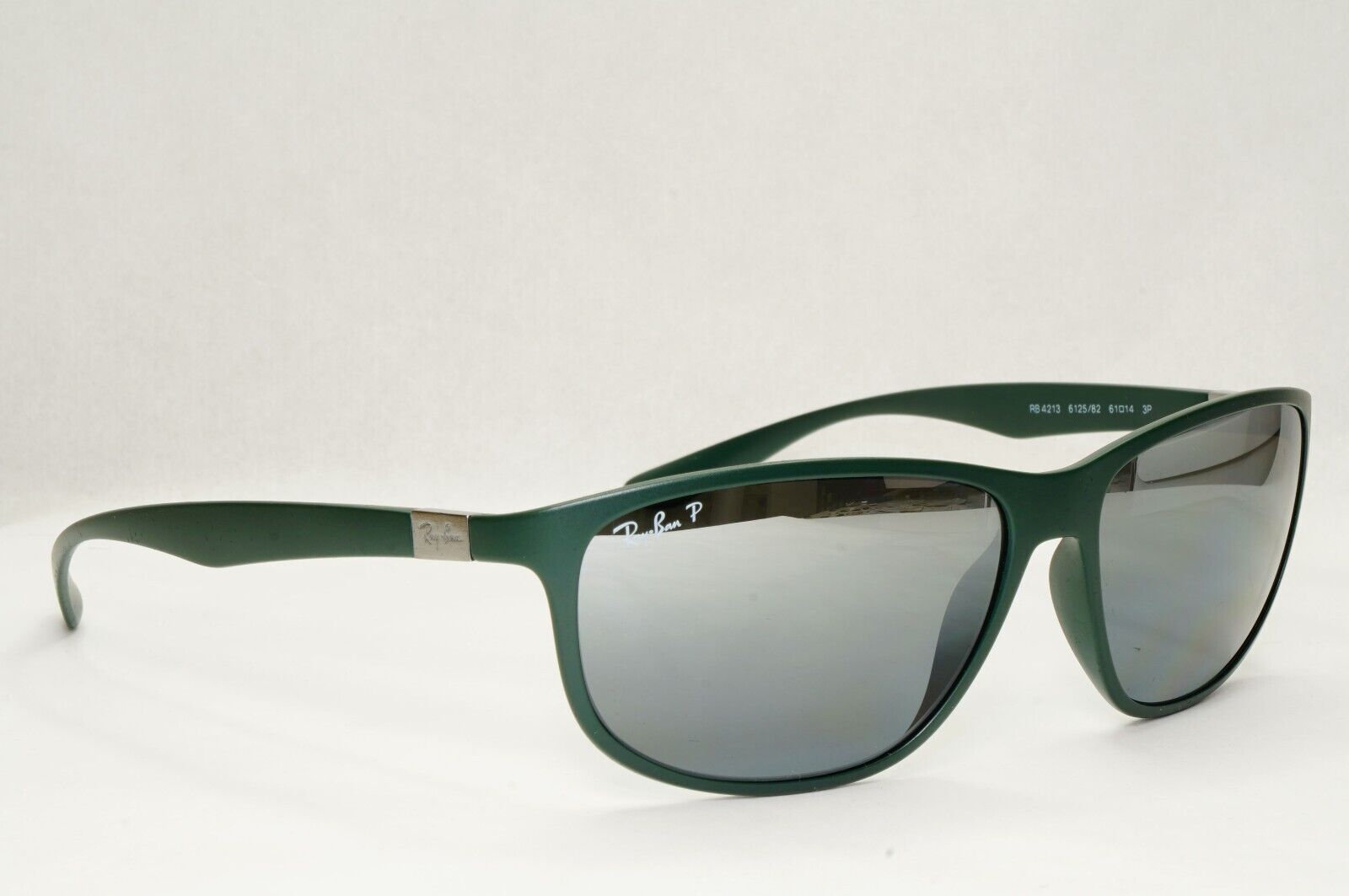 Ray-Ban Sunglasses Liteforce Polarized Silver Military Green RB 4213 6125/82