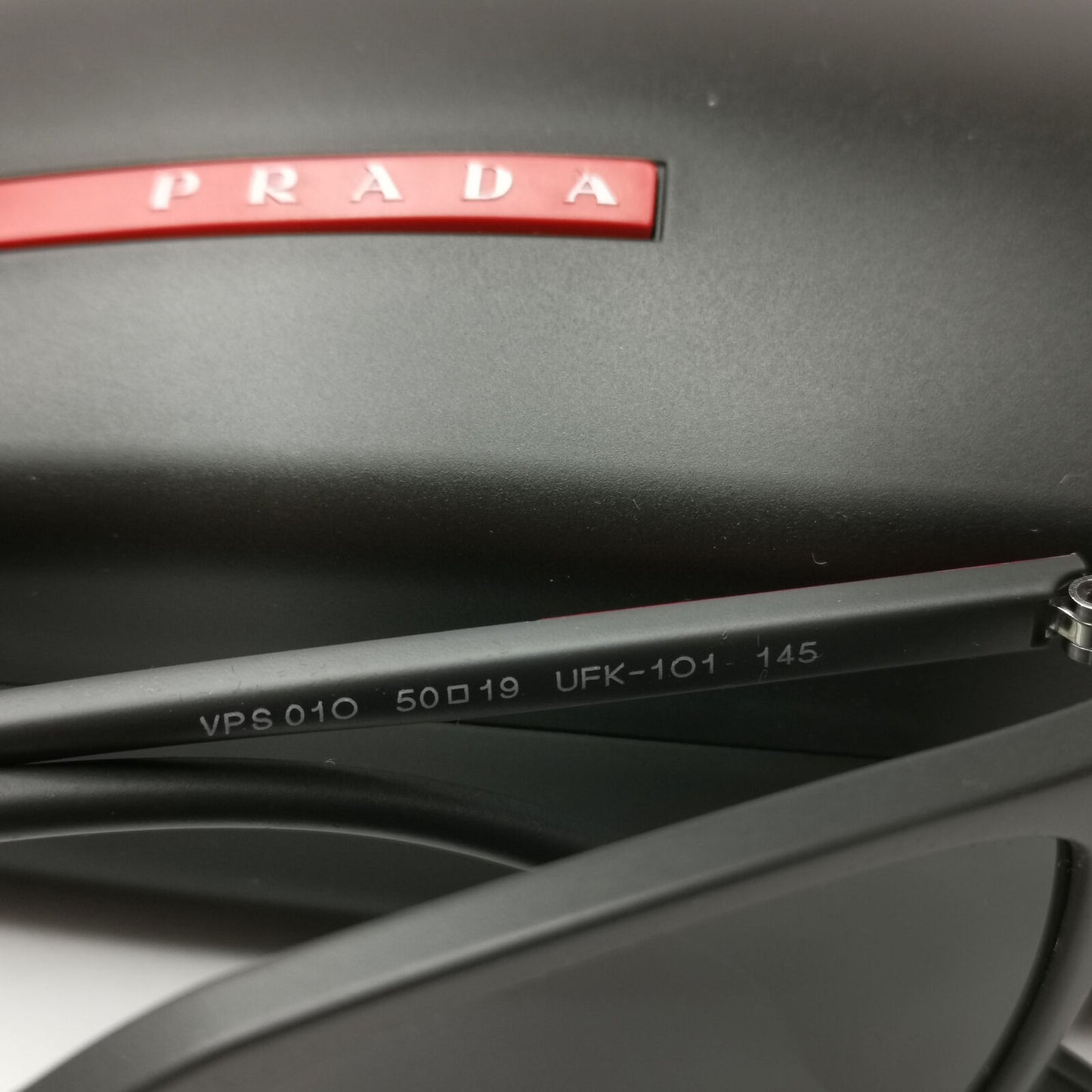 Prada Sunglasses Grey Rubber Square Red Stripe PS01OV VPS 01O UFK-1O1 50mm