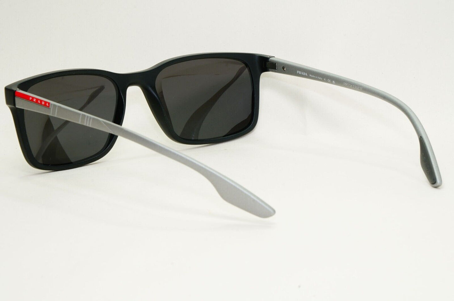 Prada Sunglasses Black Rubber Grey Matte Linea Rossa PS01LV VPS 01L 490-1O1 54mm