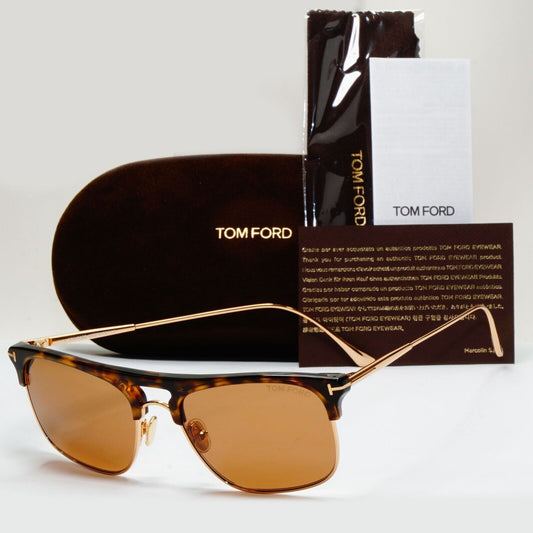 Tom Ford Sunglasses Lee Brown Tortoise Gold Square TF 830 52E FT0830 56mm