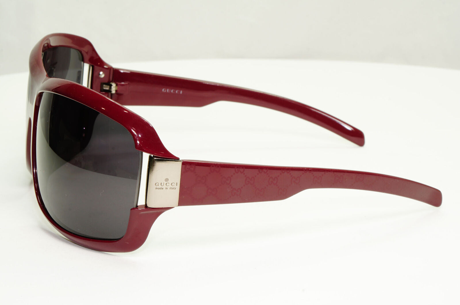 Gucci 2005 Monogram Sunglasses Burgundy Deep Red Black Vintage GG 1546/S BPAMD