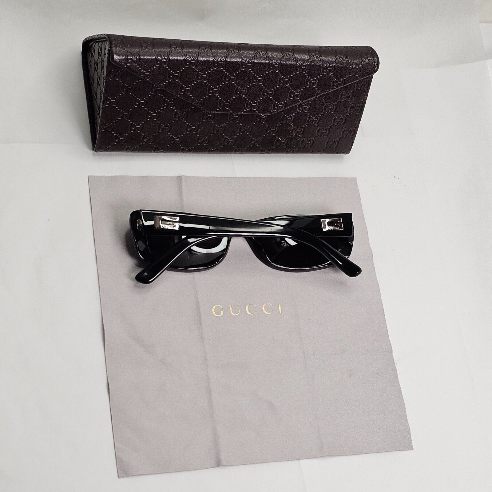 Gucci Sunglasses 1997 Vintage Black Square Red Green Stripe GG 2453/S E5W 270324