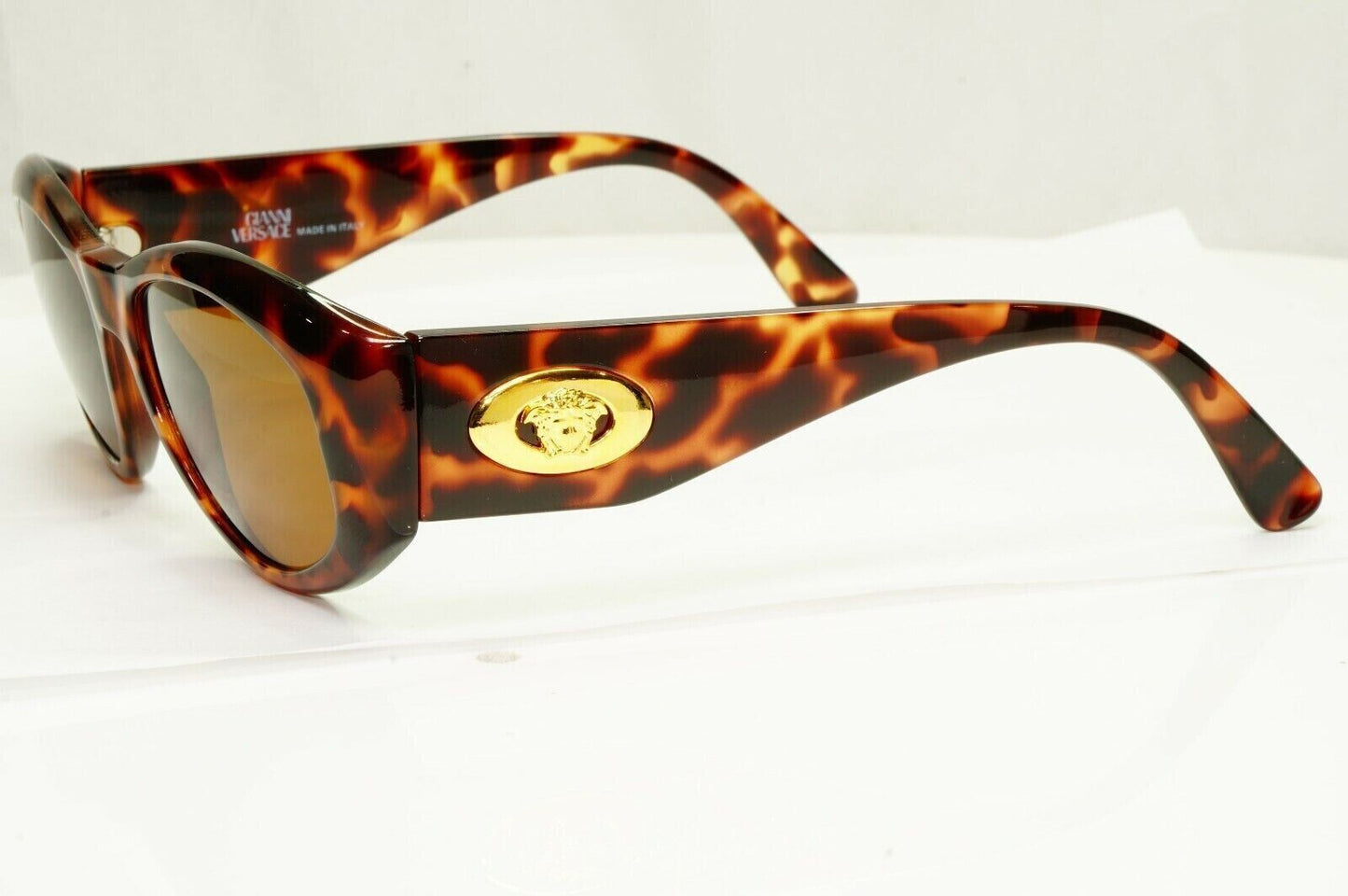 Gianni Versace 1996 Vintage Gold Medusa Biggie Sunglasses MOD 4V4/A COL 869