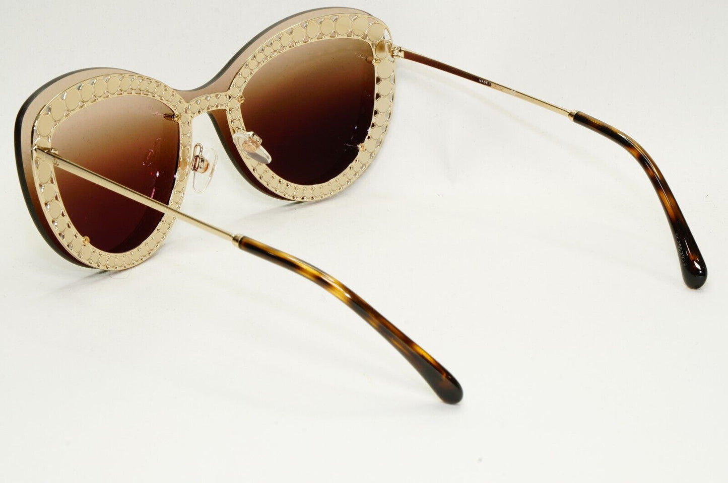 Chanel Sunglasses Pearl Gold Brown Gradient Shield Visor 4236-H c.395/S5