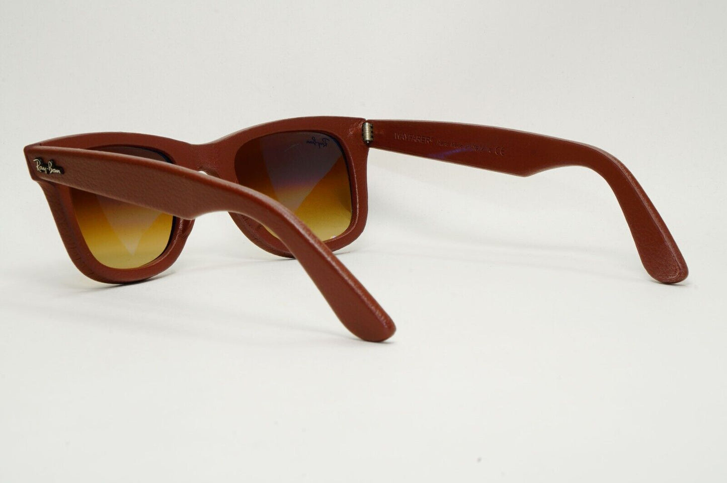 Ray-Ban Sunglasses Leather Wayfarer Year 2013 Rare Brown RB 2140-Q-M 1169/85