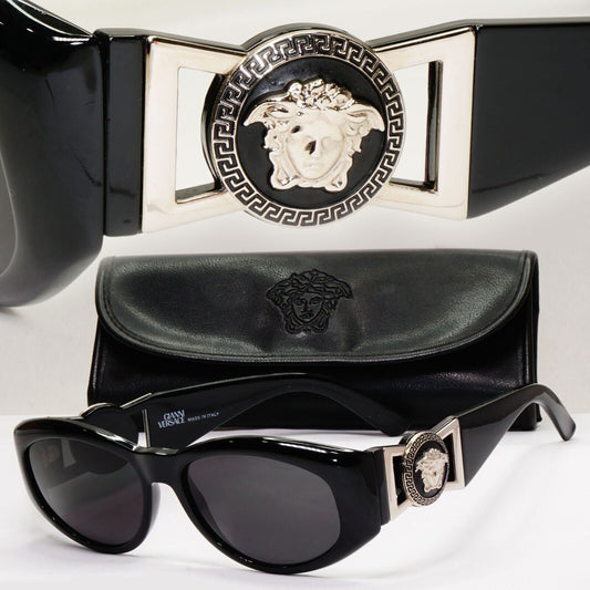 Gianni Versace Sunglasses 1996 Vintage Black MOD 424/S COL 852 Biggie 111223