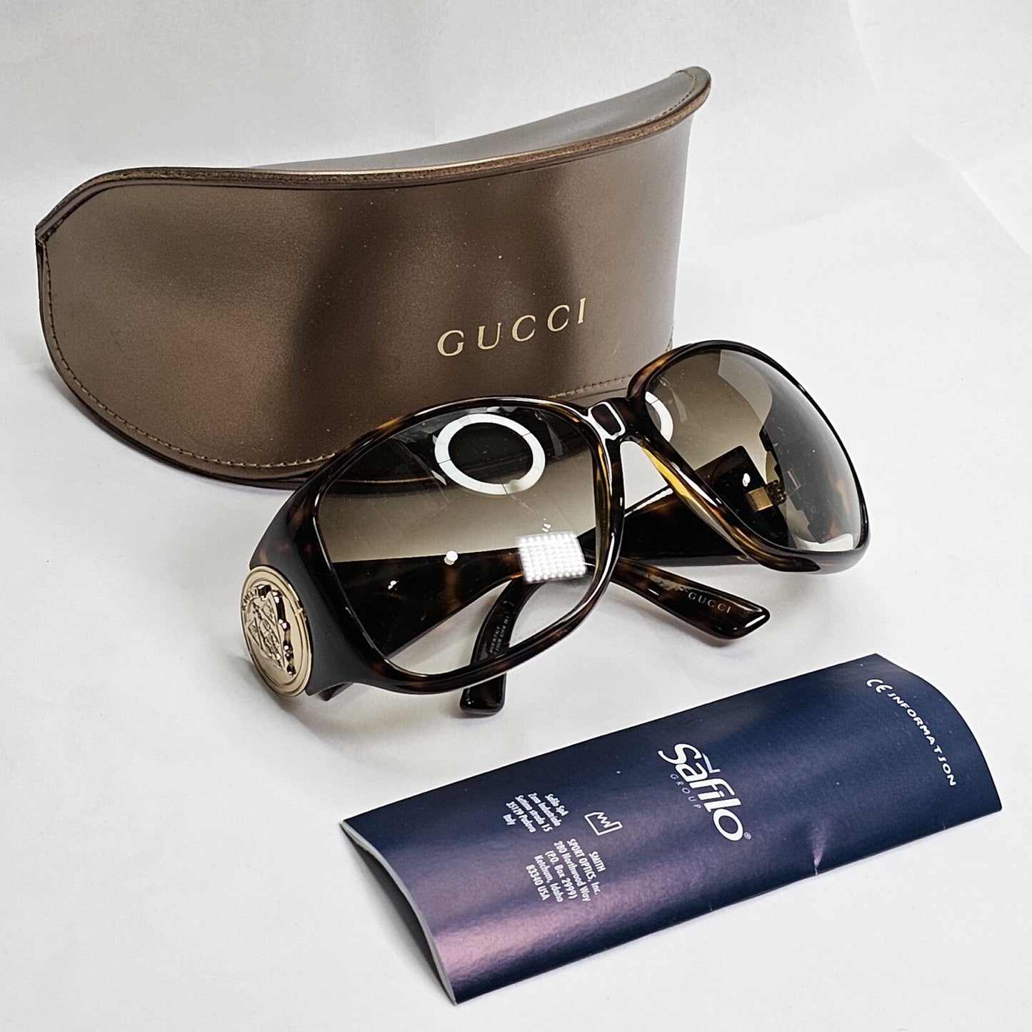 Gucci Sunglasses 2008 Vintage Brown Gold Oversized Large GG 3027/S V08DB 070224