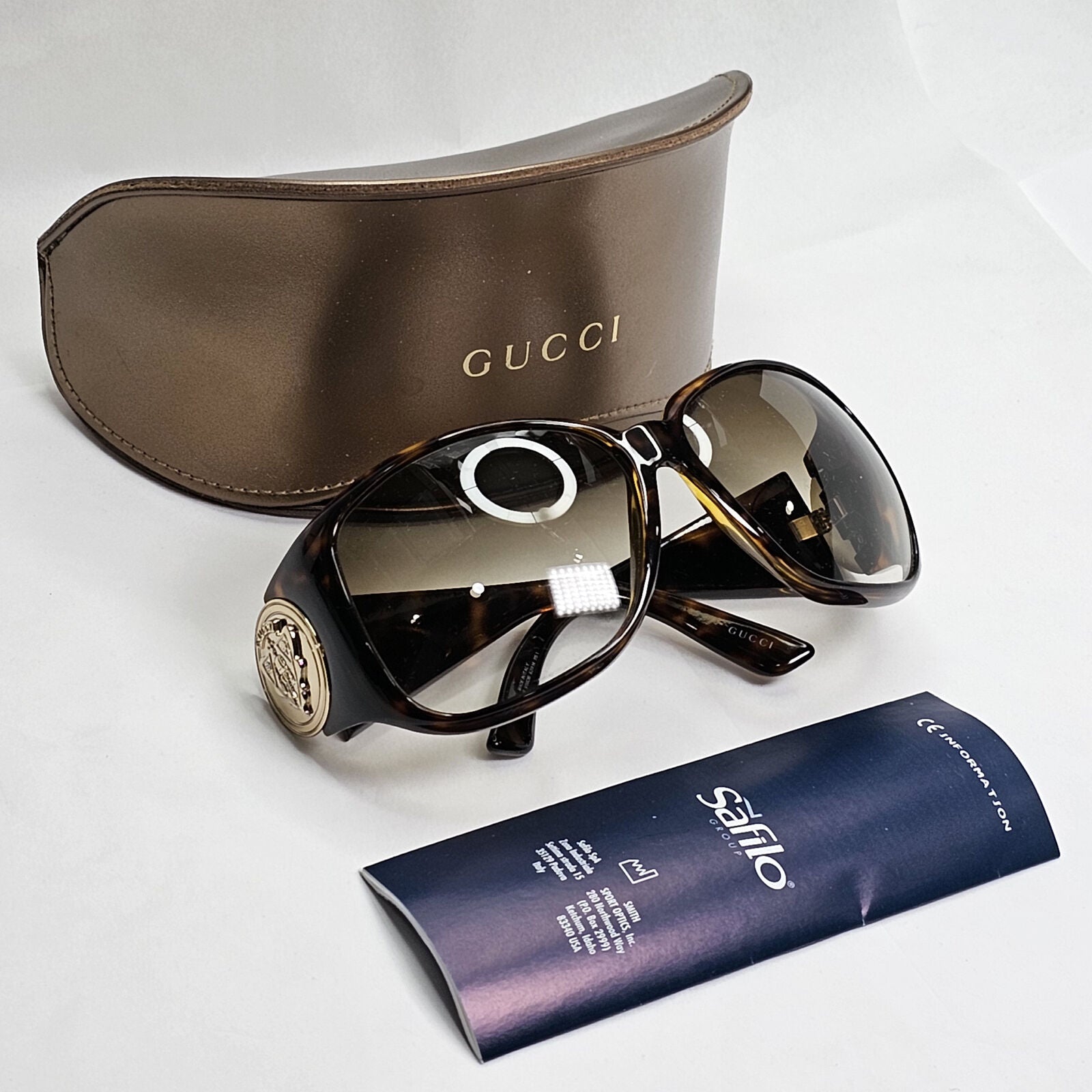 Gucci Sunglasses 2008 Vintage Brown Gold Oversized Large GG 3027/S V08DB 070224