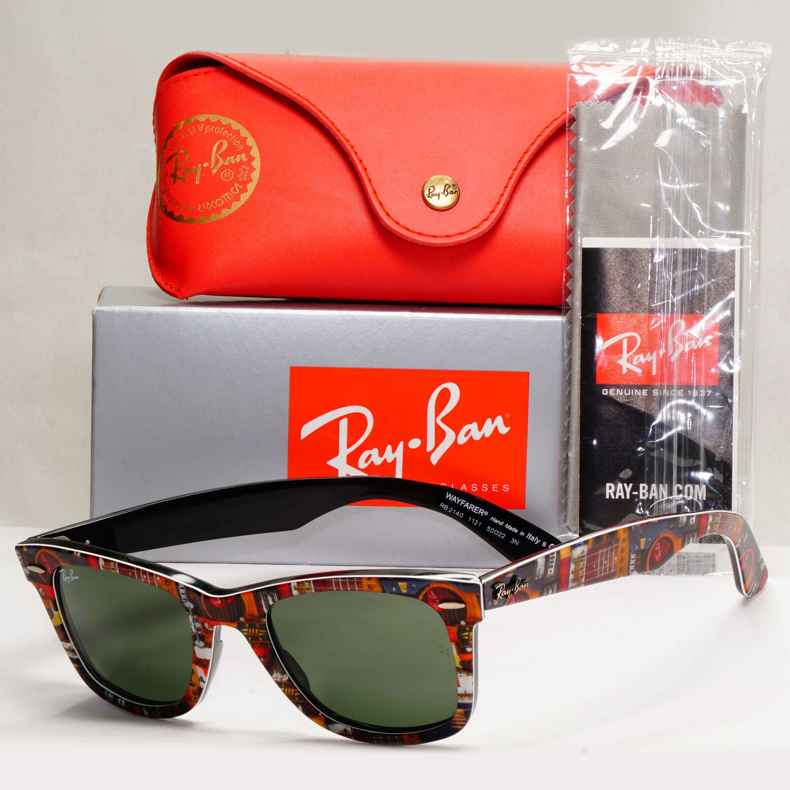 Ray-Ban Sunglasses Guitar Music Rare Prints Series 9 Vintage RB 2140 1121 070224