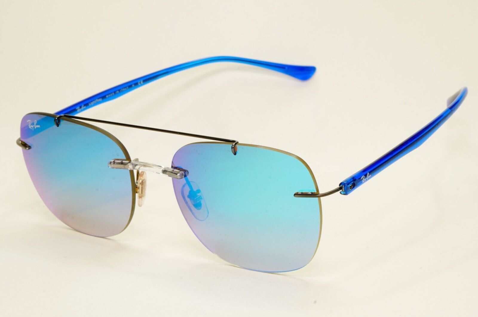 Ray-Ban Sunglasses Lightray Blue Mirror Rimless Ultralight RB 4280 6289/B7 55mm