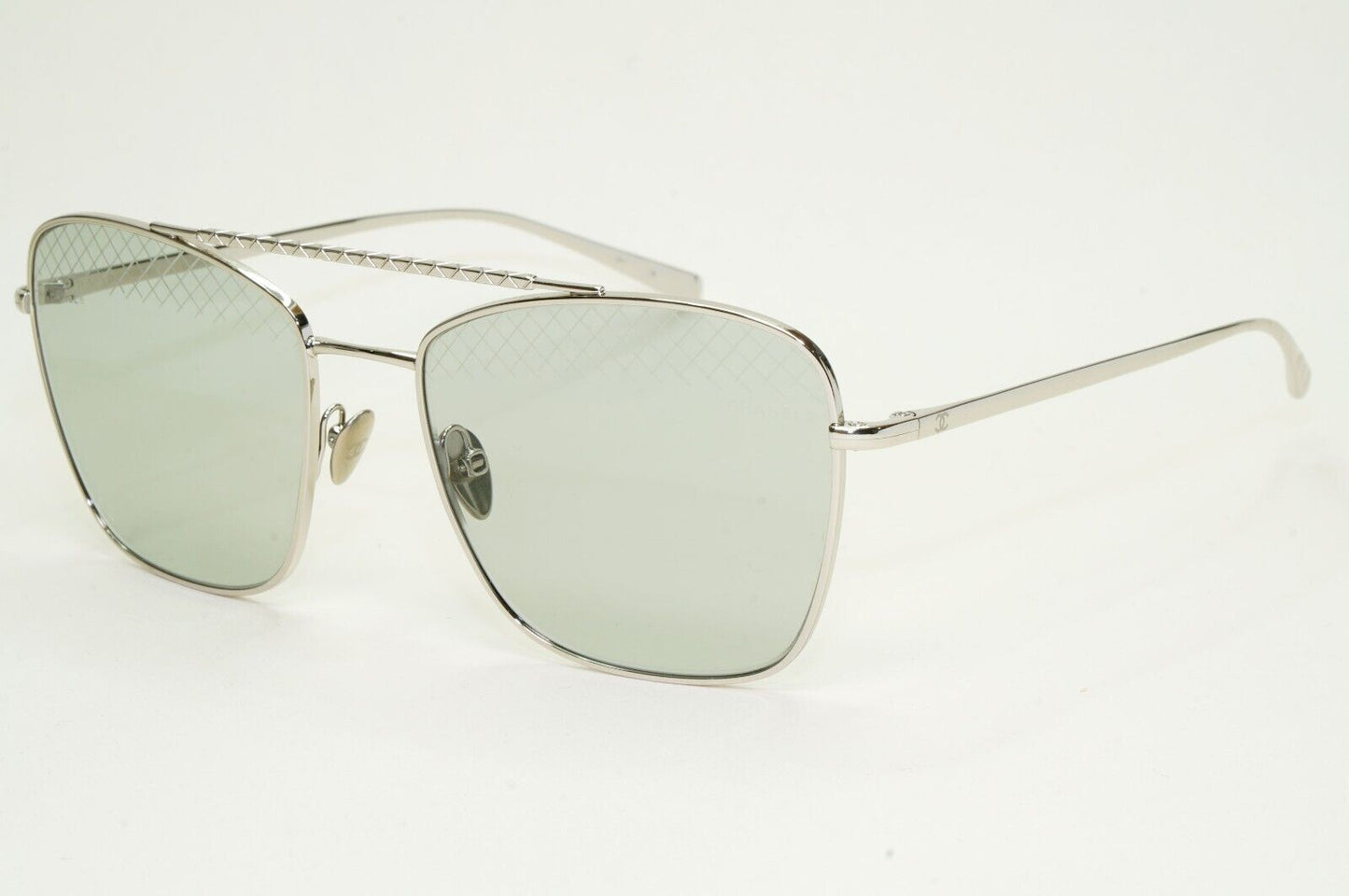 Chanel Sunglasses Silver Light Grey Navigator Metal Pilot 4256 c.124/87 55mm