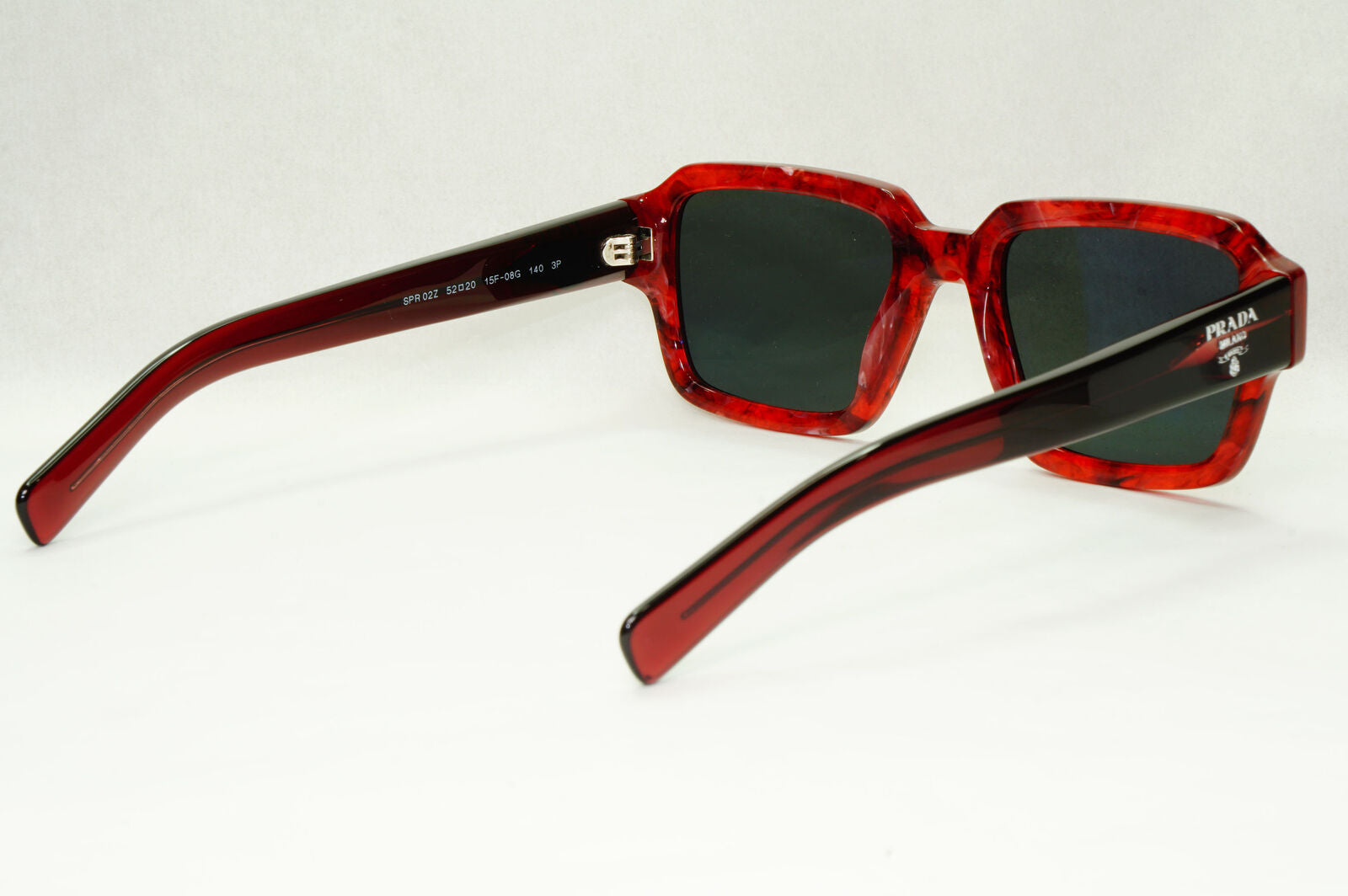 Prada Glass Lens Sunglasses Polarized Red Etruscan Stone Marble SPR 02Z 15F-08G