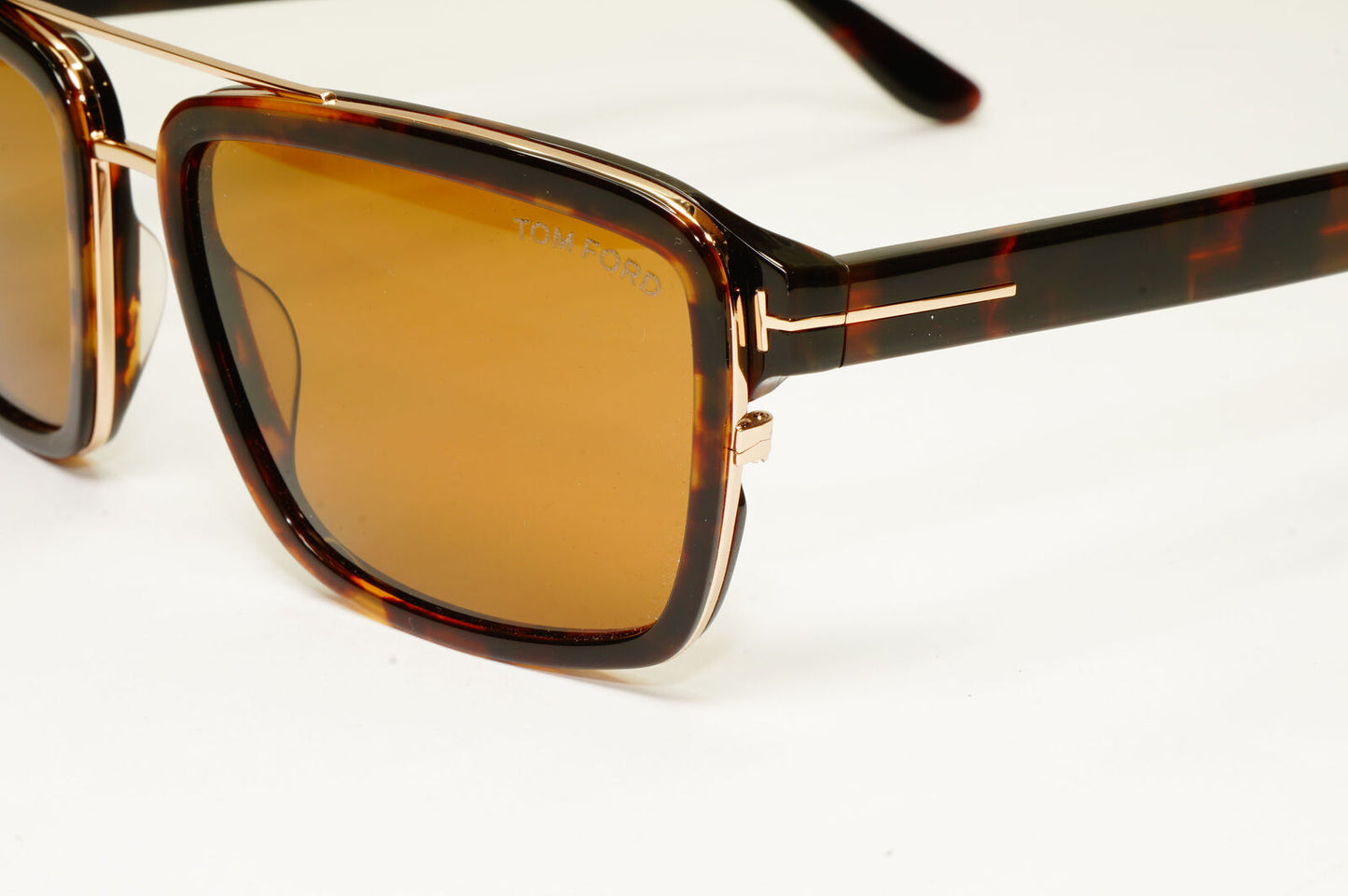 Tom Ford Tortoise Gold Brown Mens Sunglasses Square Rectangle Anders TF 780 56E