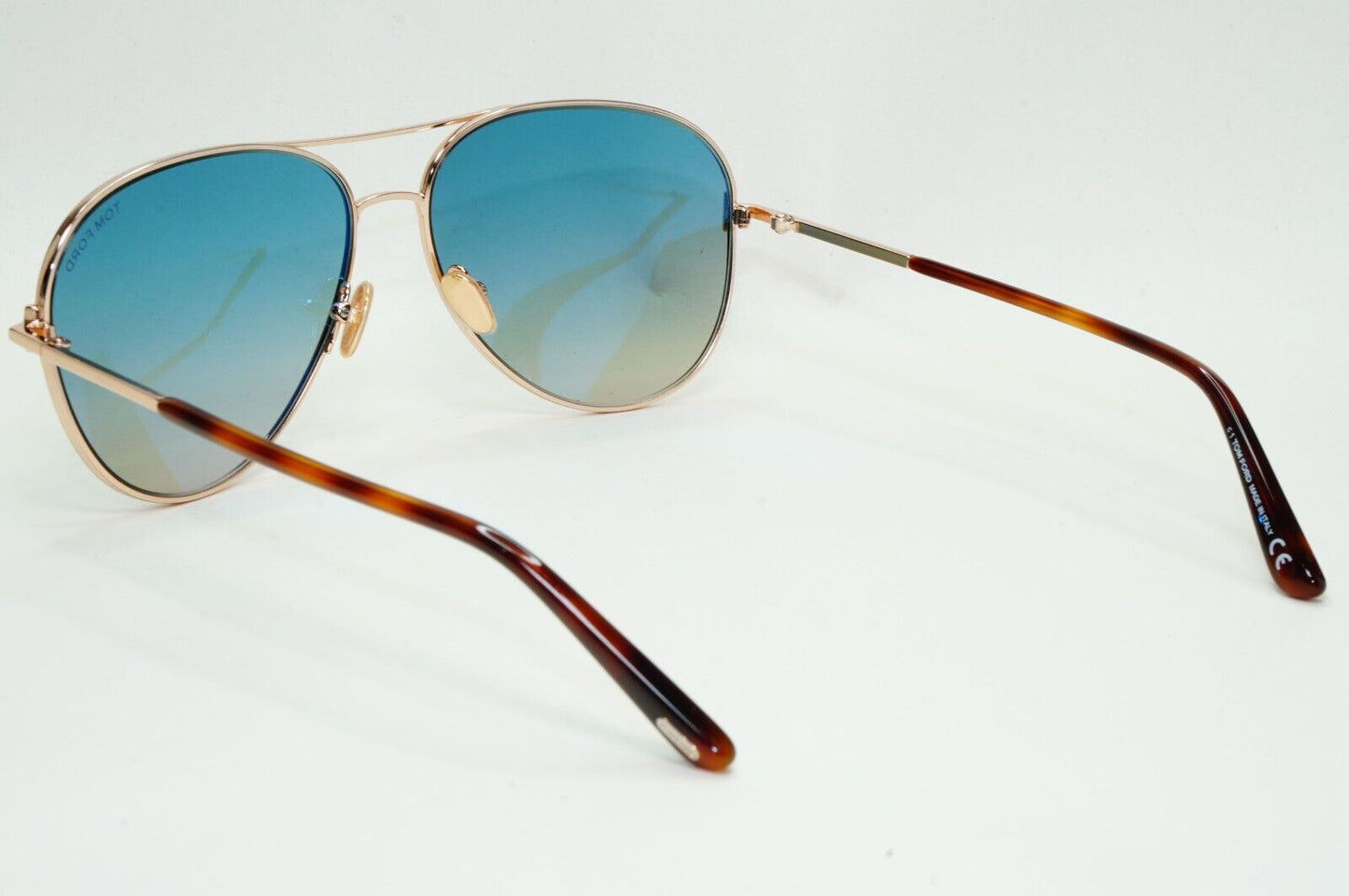 Tom Ford Sunglasses Clark Gold Blue Gradient Pilot Metal FT0823 TF 823 28P 59mm