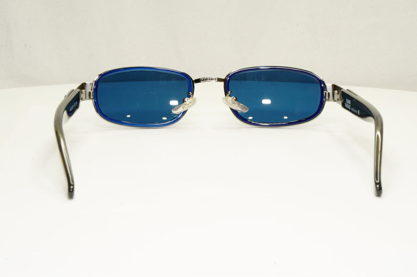 Gianni Versace 1996 Vintage Blue Silver Medusa Metal Sunglasses MOD X29 COL A35