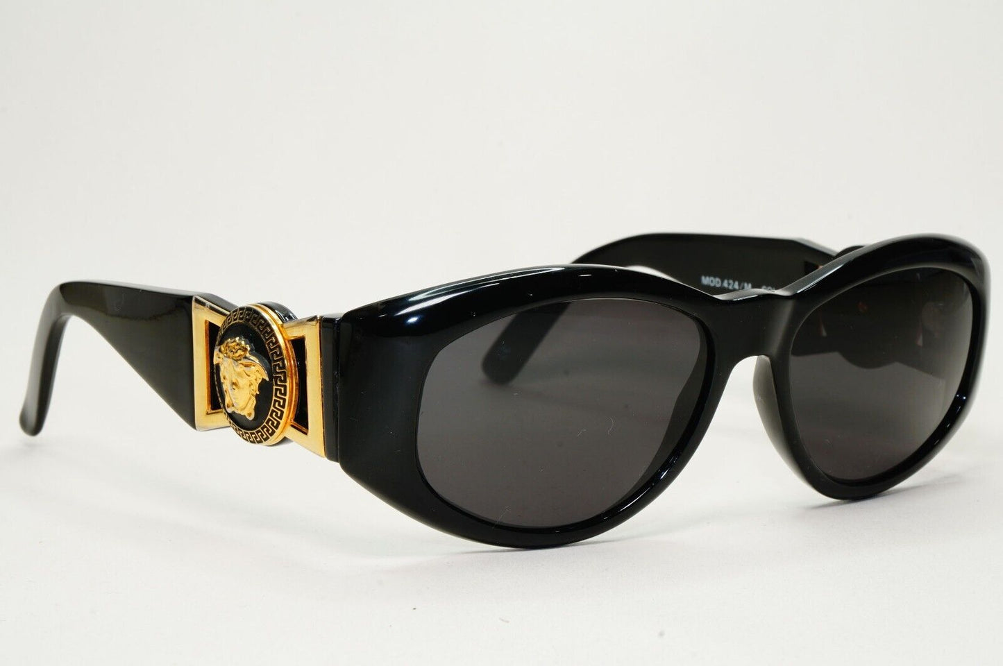 Gianni Versace Sunglasses 1996 Vintage Black MOD 424/M COL 852 Biggie 270924