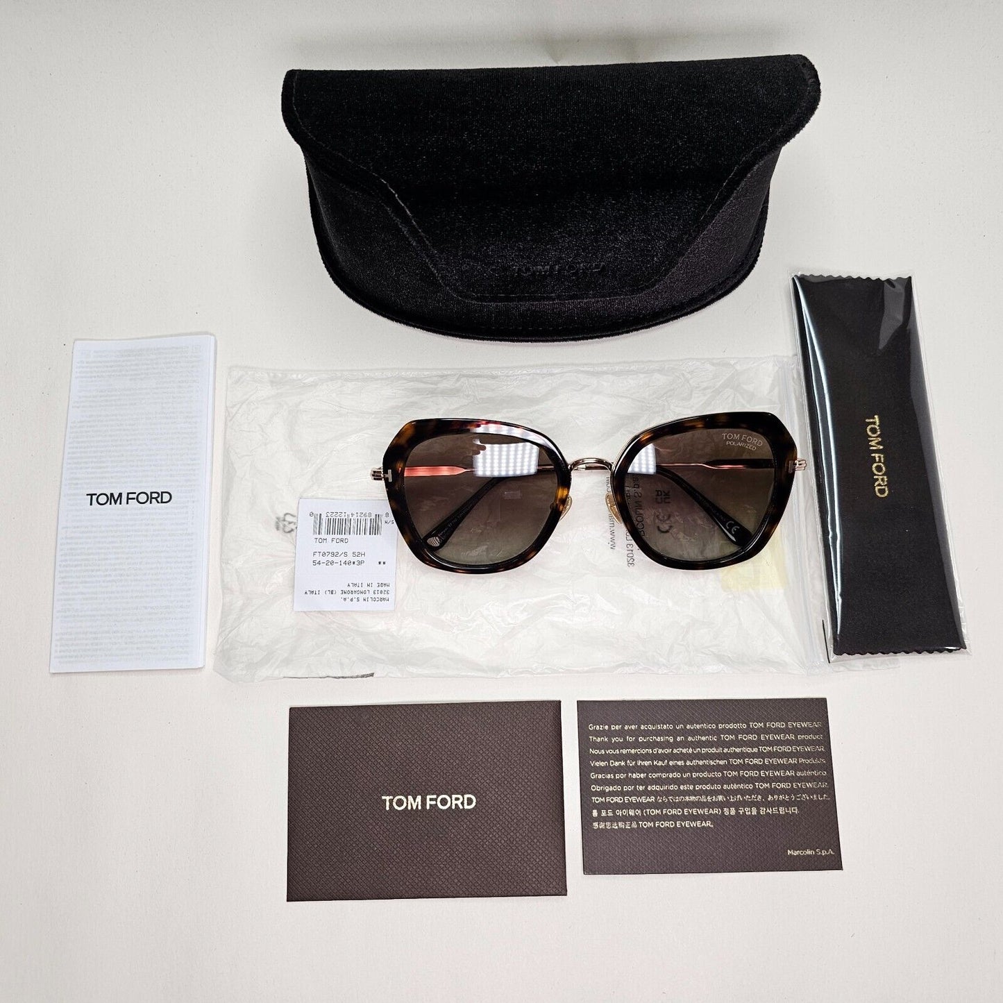 Tom Ford Sunglasses Kenyan Polarised Gold Brown Havana FT0792 TF 792 52H 54mm