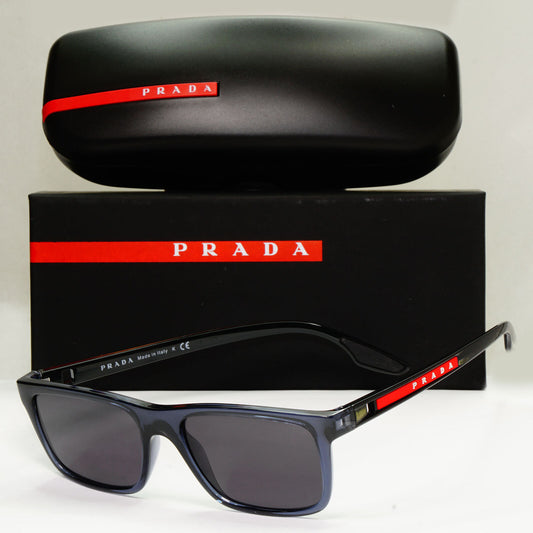 Prada Sunglasses Black Blue Dark Transparent Square PS02OV VPS 02O CZH-1O1 53mm