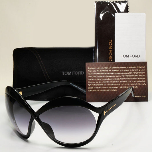 Tom Ford Sunglasses Carine-02 Black Oversized Gradient Large FT0902 TF 902 01B