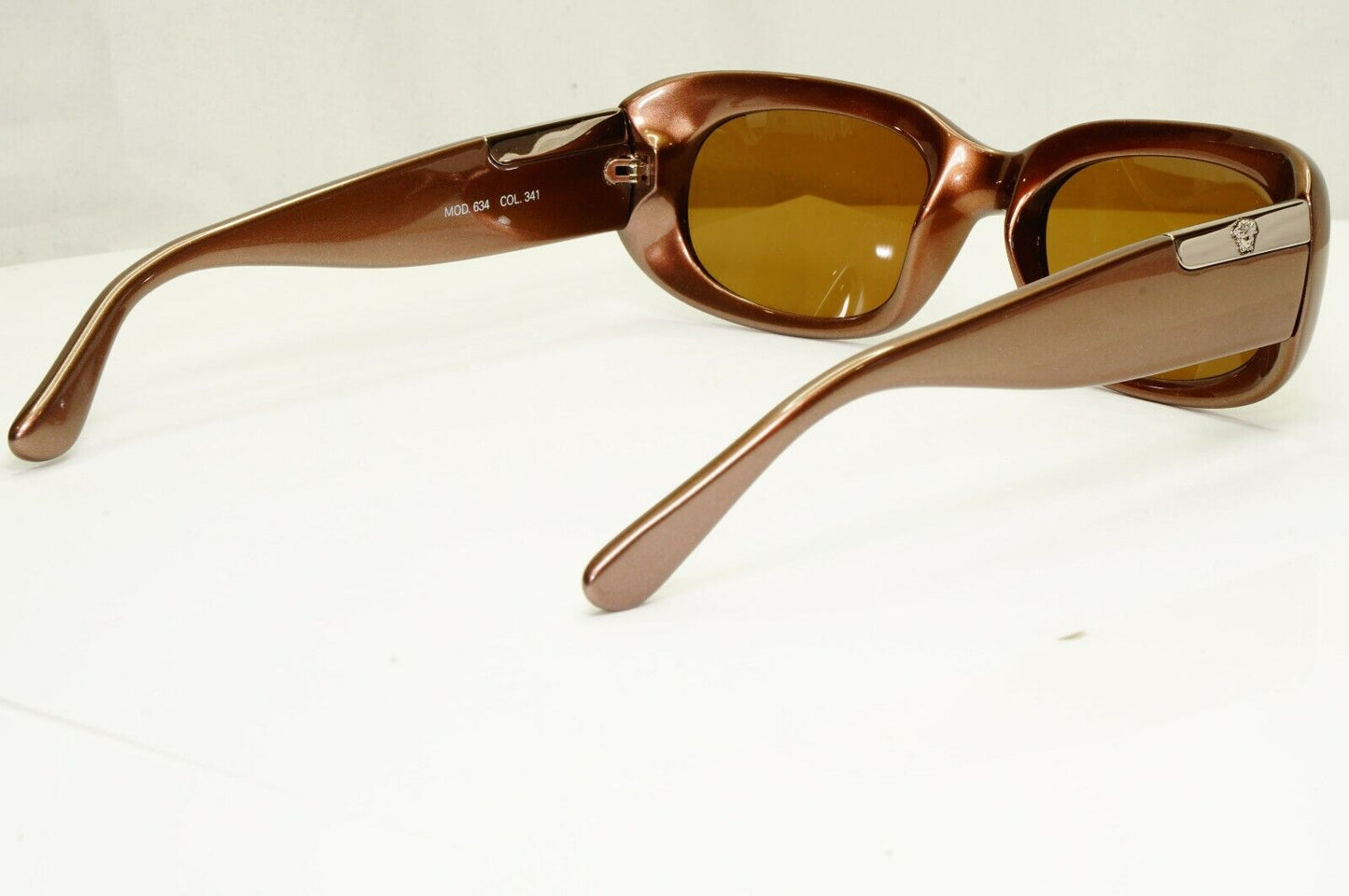 Gianni Versace 1996 Vintage Brown Square Medusa Sunglasses MOD 634 COL 341