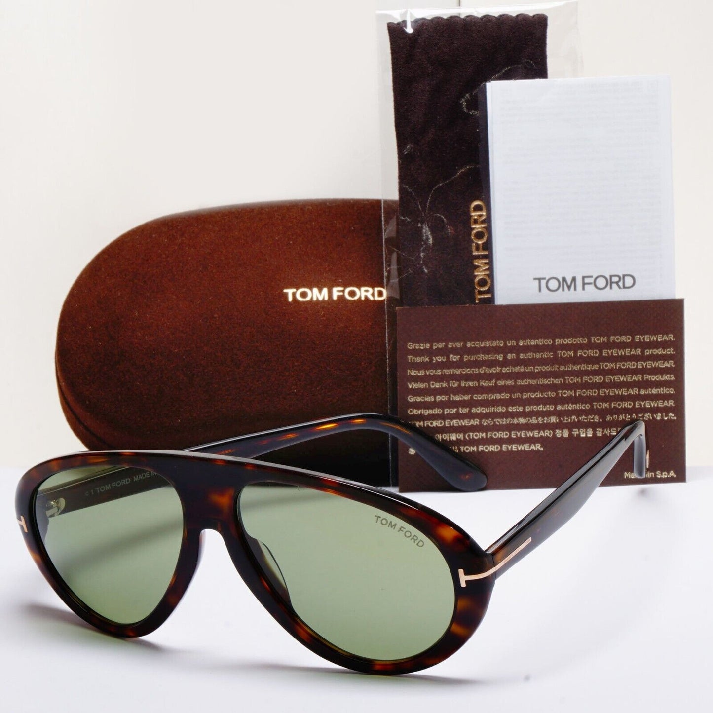 Tom Ford Sunglasses Camillo-02 Tortoiseshell Brown Green Unisex FT0988 TF988 52N