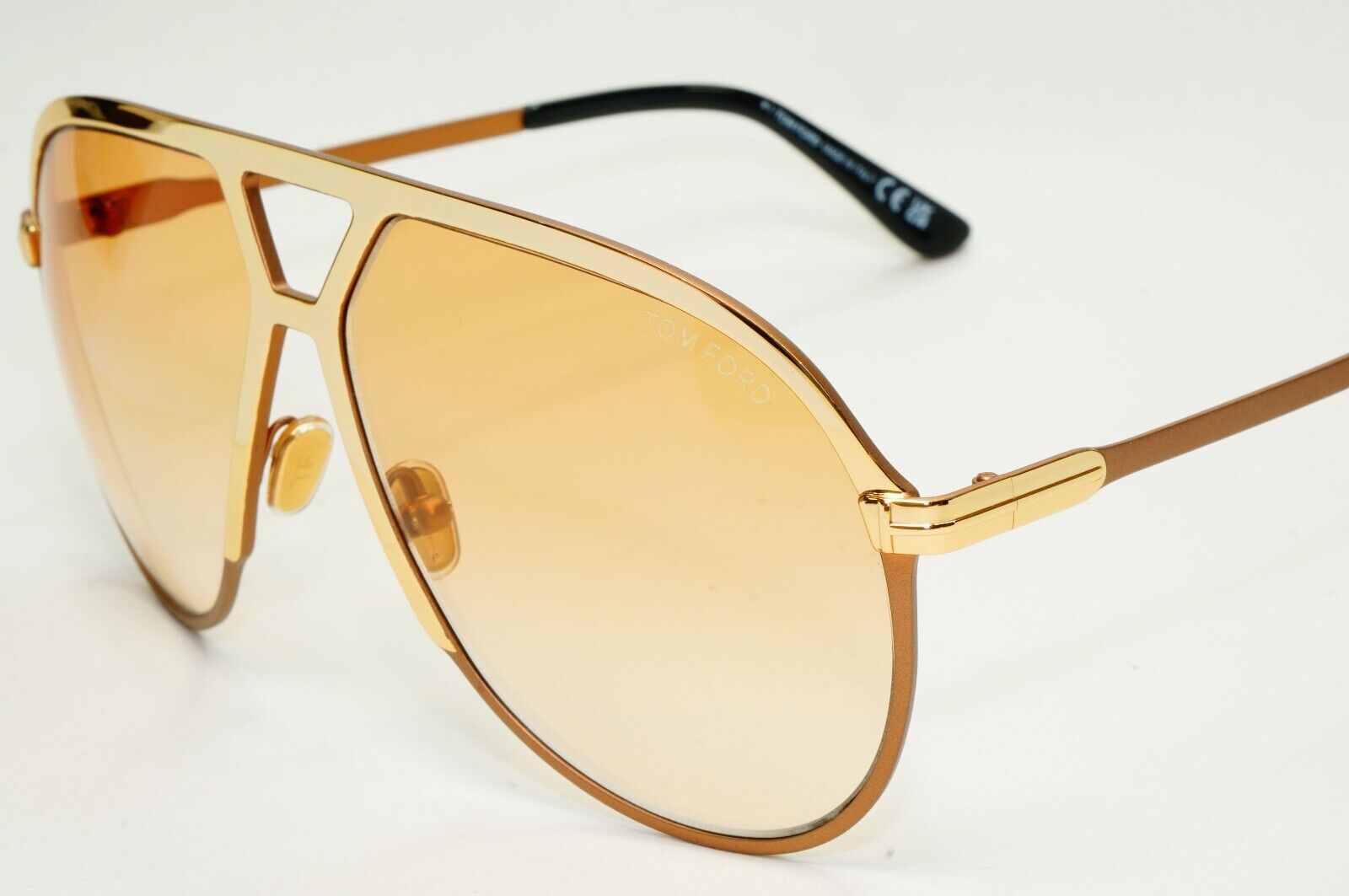 Tom Ford Sunglasses Xavier Gold Brown Yellow Large Pilot TF 1060 FT1060 30F 64mm