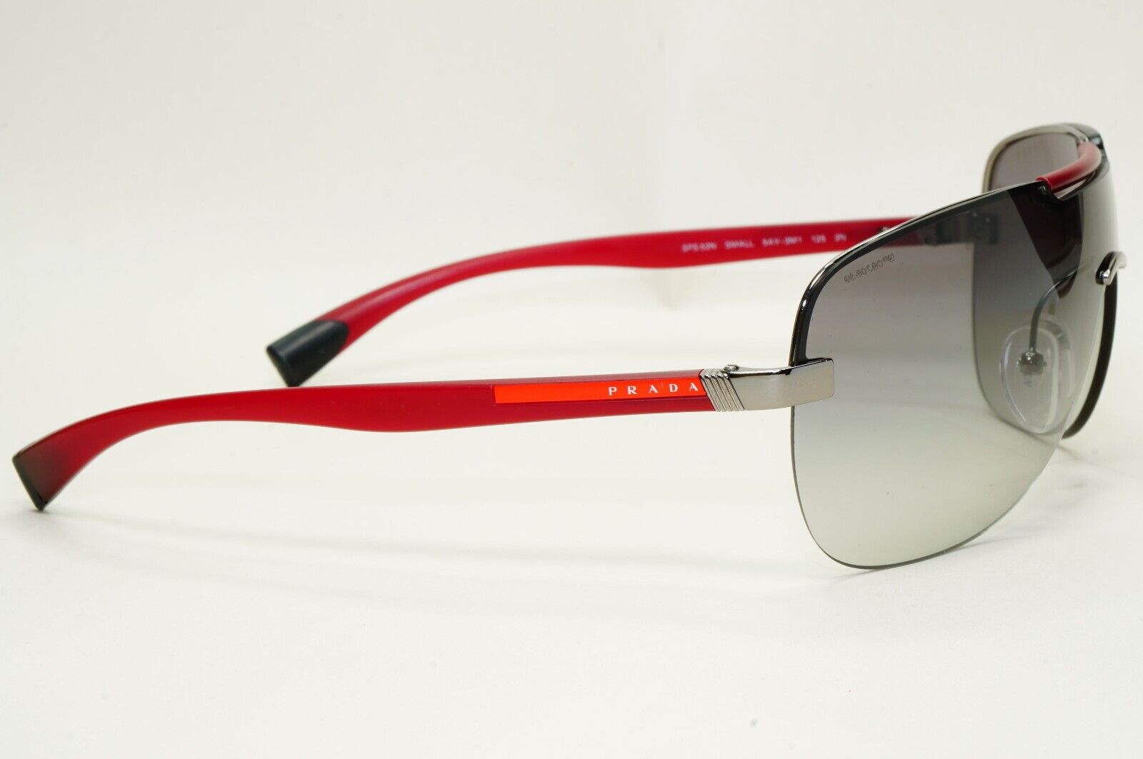 Prada Sunglasses 2007 Vintage Sield Wrap Red Grey PS52NS SPS 52N 5AV-3M1 120824