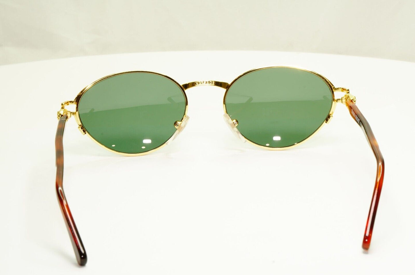 Gianni Versace 1995 Vintage Sunglasses Gold Medusa Green Brown MOD G23 COL 03L B